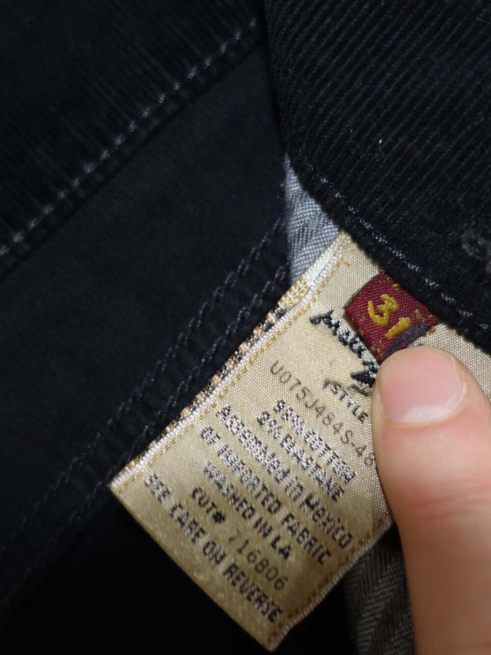 7 For All Mankind Women's Boot Cut Corduroy Jeans Size 31 Black 34" Inseam - Picture 8 of 9